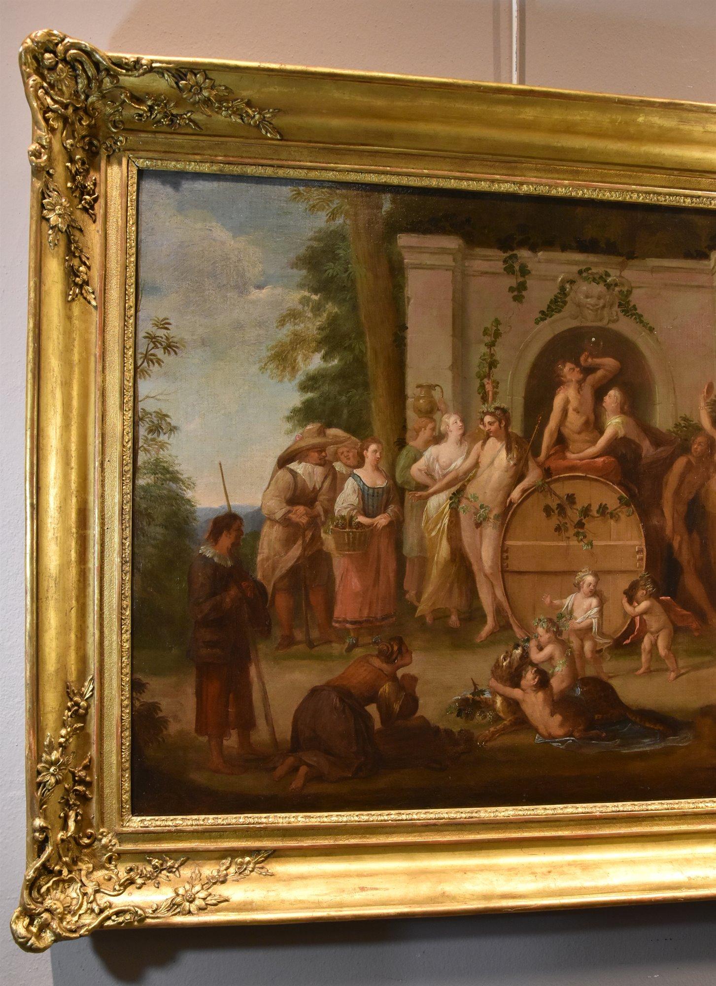 Triumph Bacchus Mythological Spoede Paint 18th Century Oil on canvas Old master For Sale 5