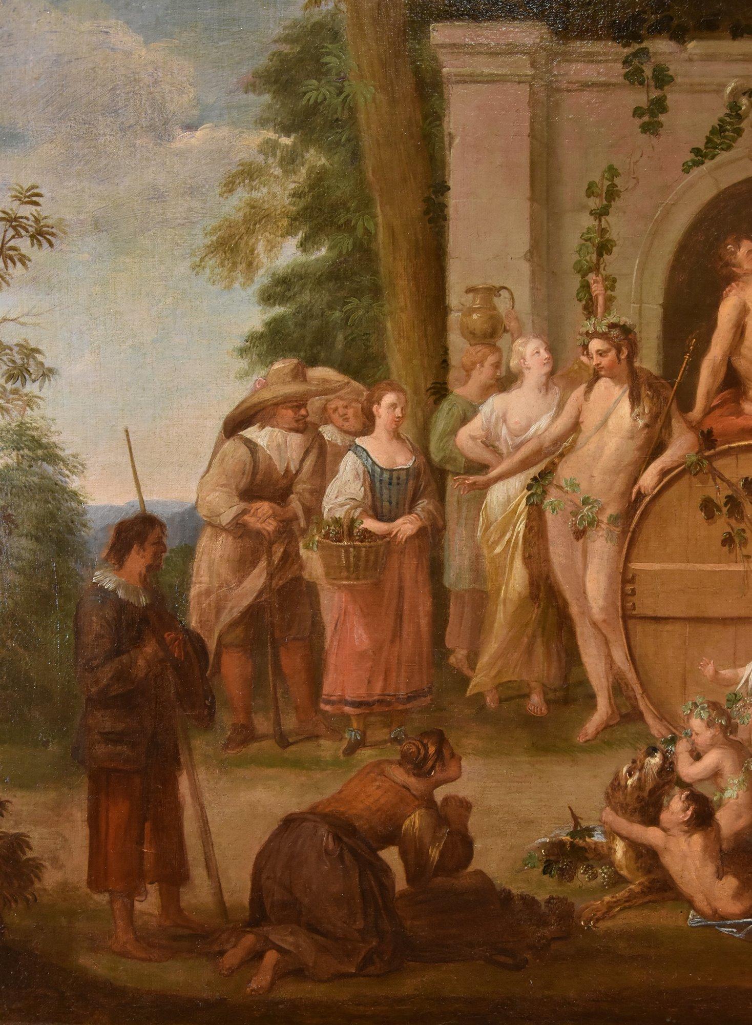 Triumph Bacchus Mythological Spoede Paint 18th Century Oil on canvas Old master For Sale 6