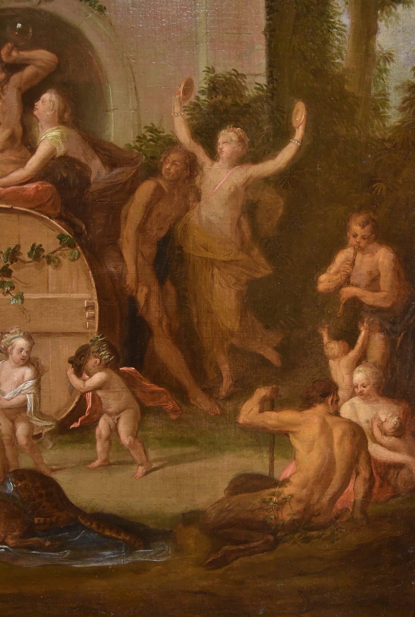Triumph Bacchus Mythological Spoede Paint 18th Century Oil on canvas Old master For Sale 8