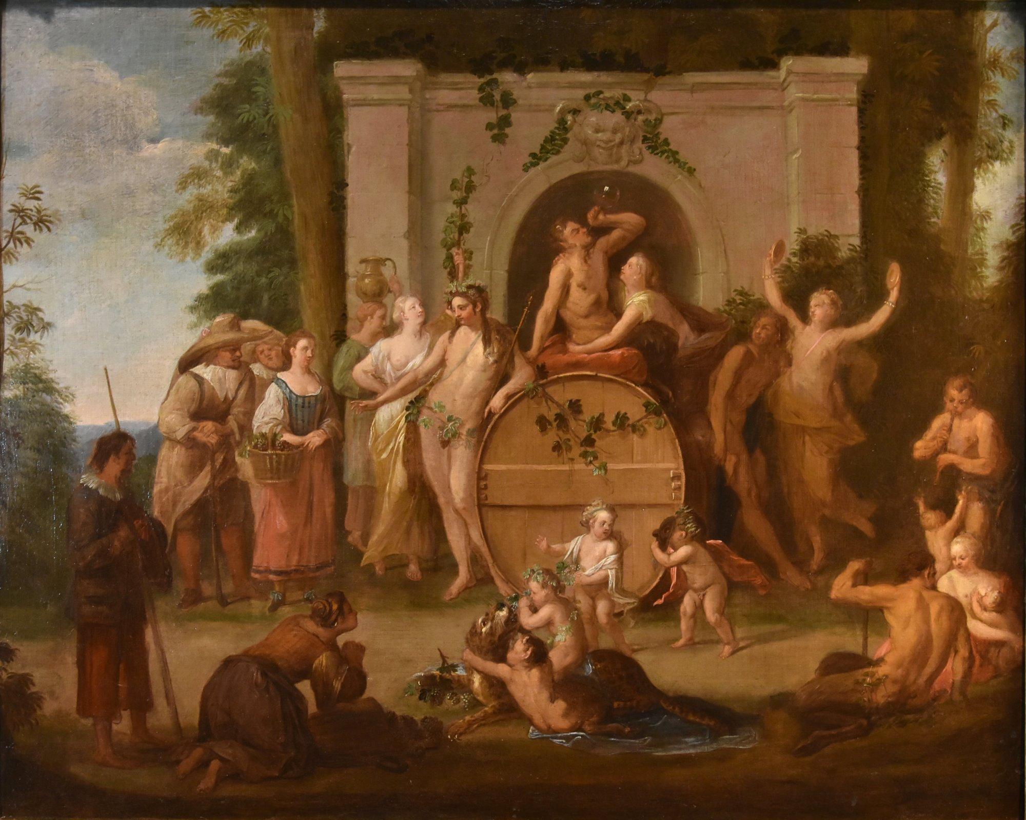 Triumph Bacchus Mythological Spoede Paint 18th Century Oil on canvas Old master - Painting by Jean Jacques Spoede (Antwerp 1680 - Paris 1757)
