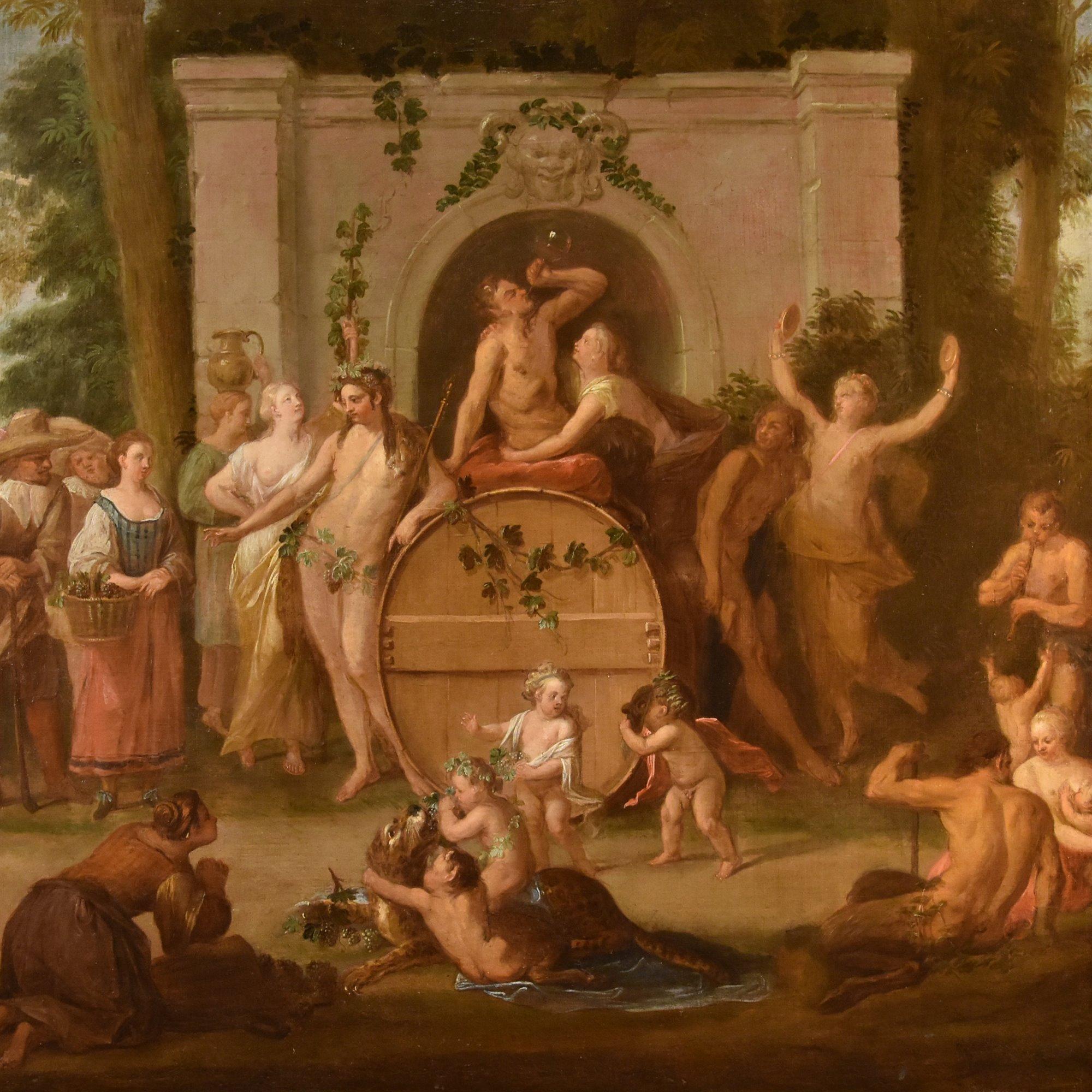 Triumph Bacchus Mythological Spoede Paint 18th Century Oil on canvas Old master - Old Masters Painting by Jean Jacques Spoede (Antwerp 1680 - Paris 1757)