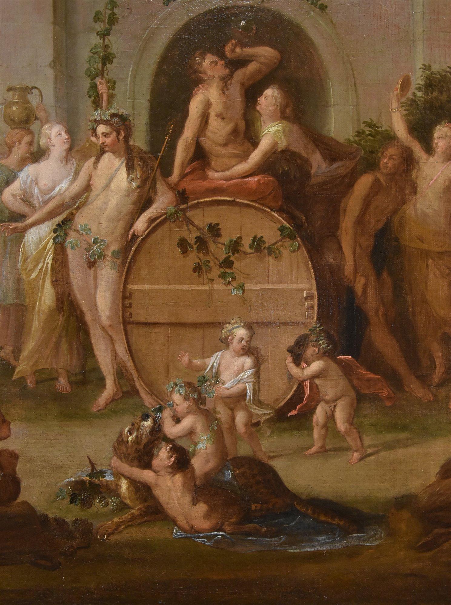 Triumph Bacchus Mythological Spoede Paint 18th Century Oil on canvas Old master - Brown Landscape Painting by Jean Jacques Spoede (Antwerp 1680 - Paris 1757)