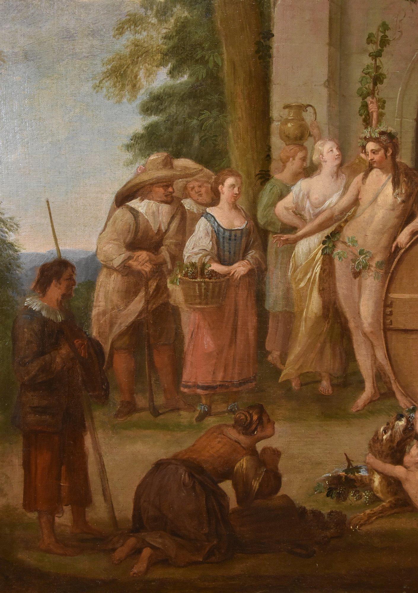 Triumph Bacchus Mythological Spoede Paint 18th Century Oil on canvas Old master For Sale 2