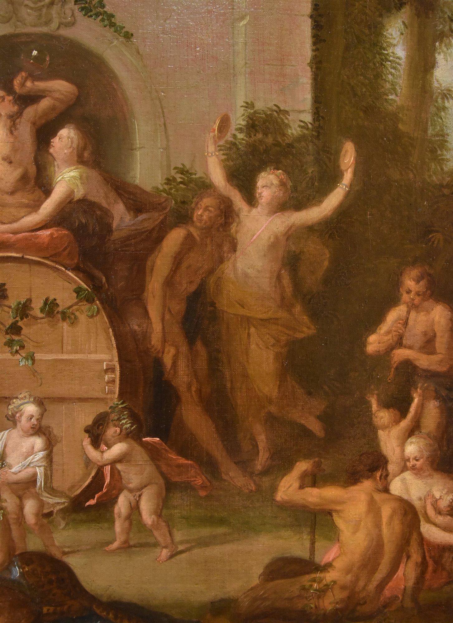 Triumph Bacchus Mythological Spoede Paint 18th Century Oil on canvas Old master For Sale 3