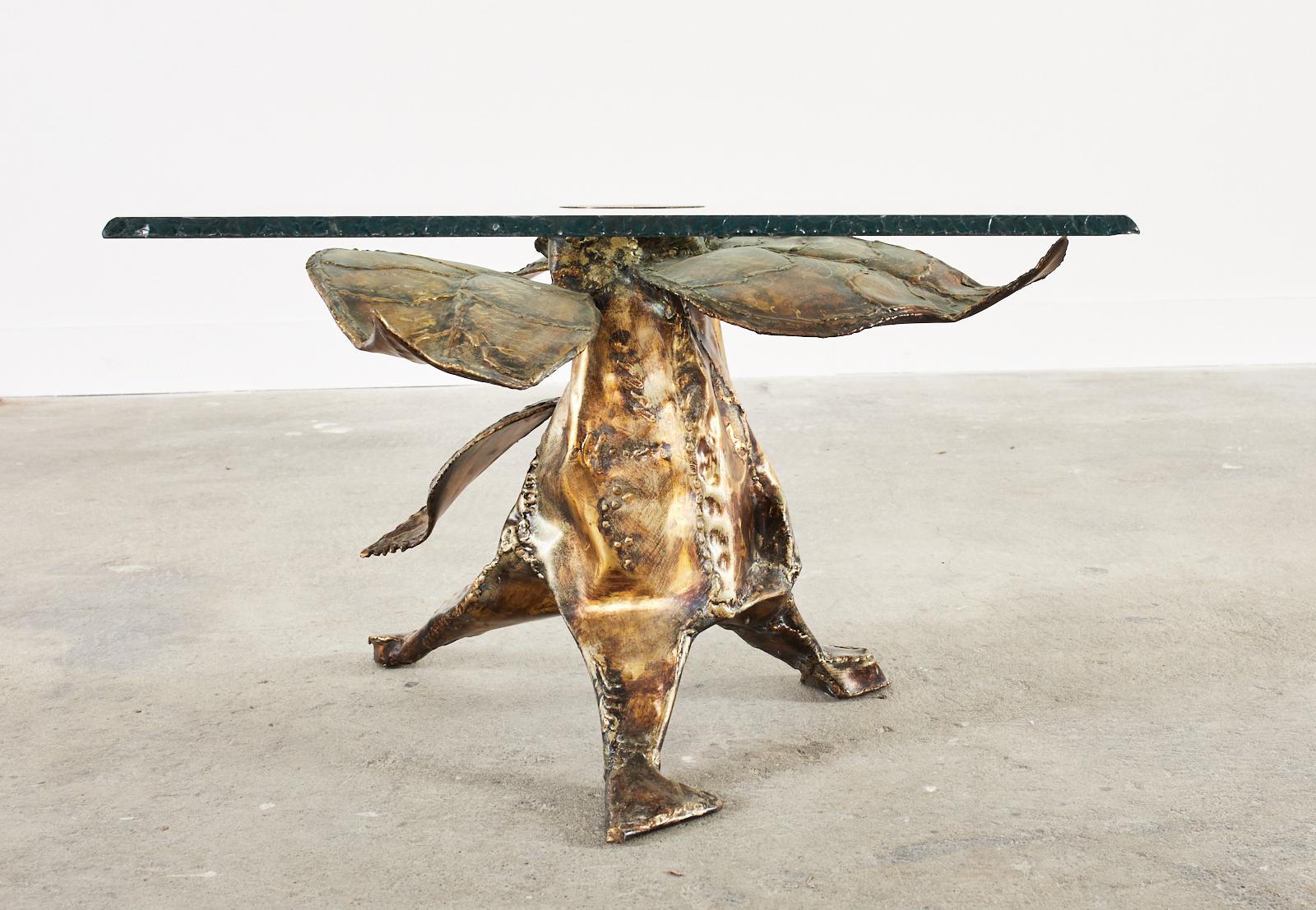 Brutalist Jean-Jacques Tosello Modern Bronze Sculptural Centre Table For Sale