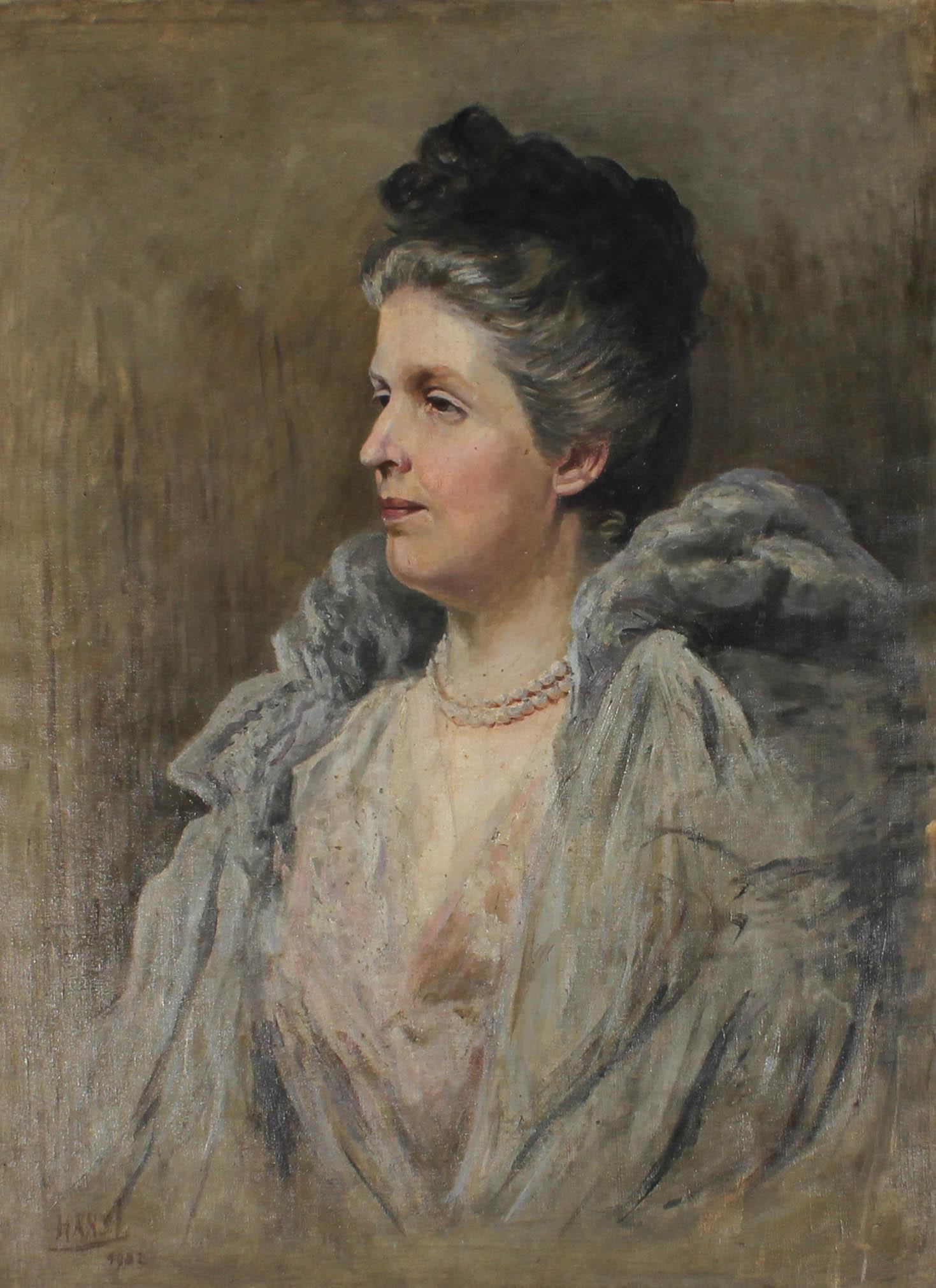 Jean-Jacques Waltz 'Hansi' (1873-1951) - 1902 Oil, Lady In Grey