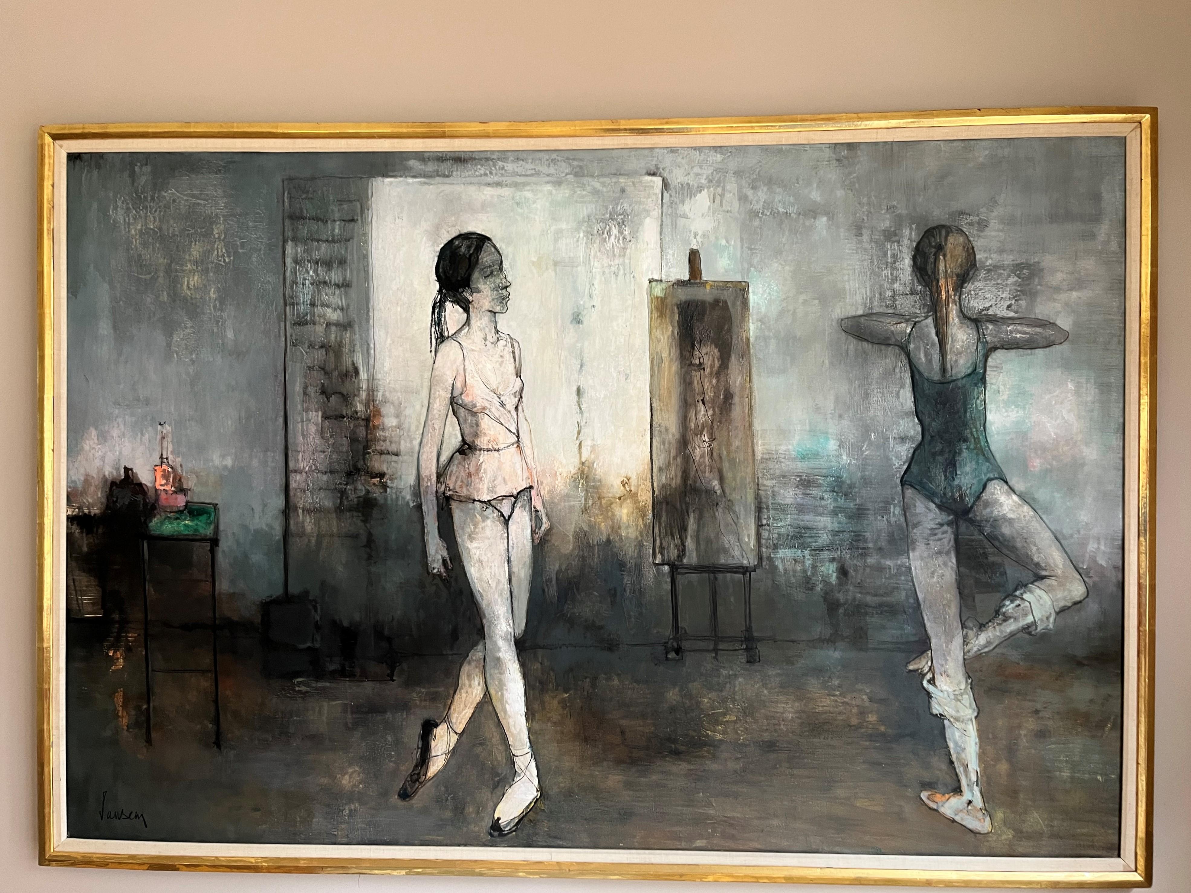 Dancers in the artists studio - Painting by Jean Jansem