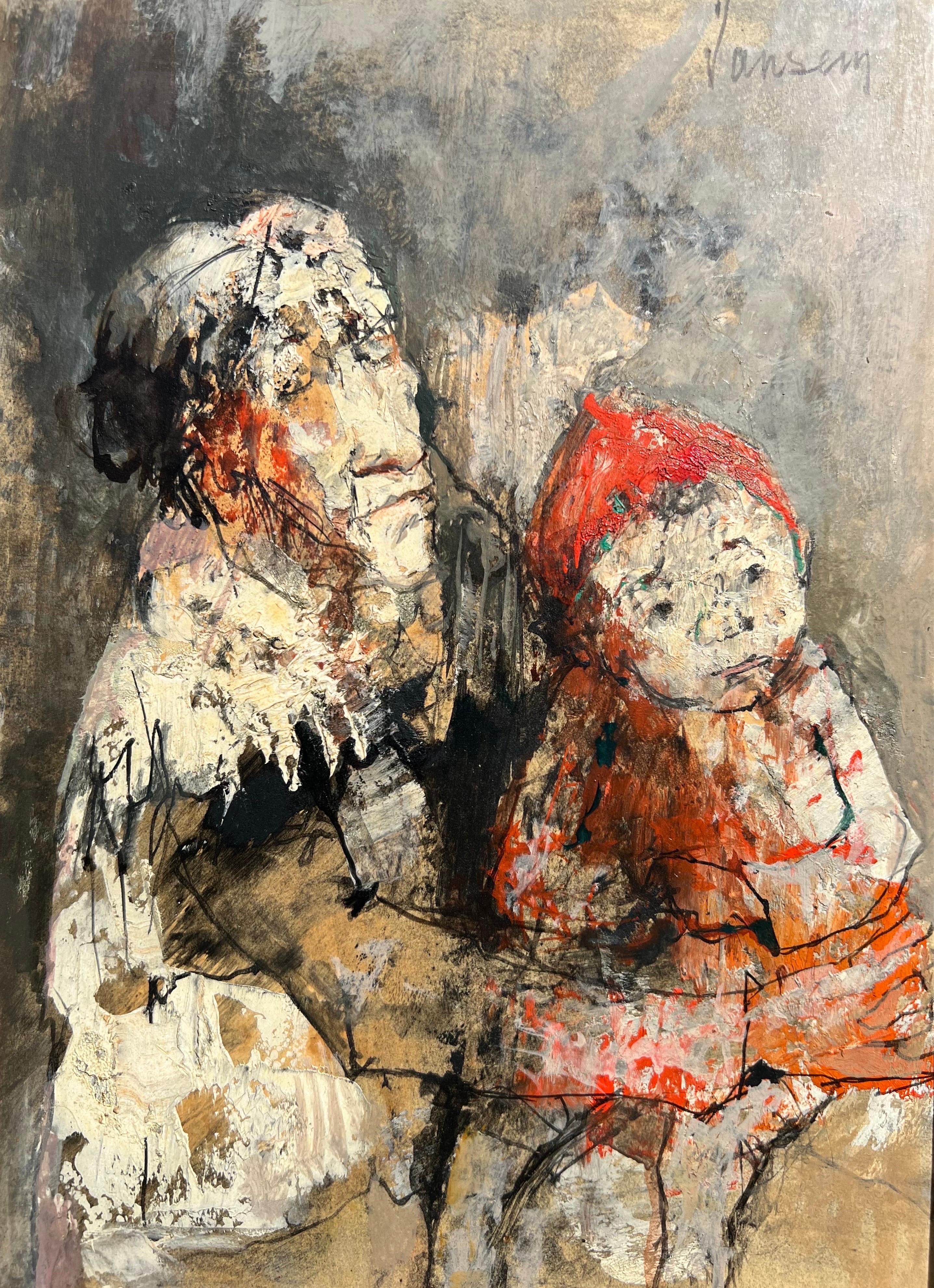 Figurative Painting di Jean Jansem - Pittura ad olio di Jansem, pittura ad olio per bambini, pittura di bambini, pittura della nonna.