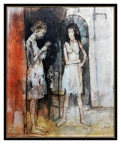 Jean Jansem, Ölgemälde auf Leinwand, Original, weibliches Porträt, signiert, gerahmt