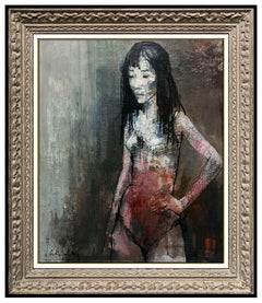 Jean Jansem Original Oil Painting On Canvas Female Dancer Ballerina Signed Art