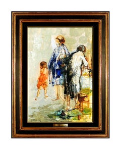 Jean Jansem Original Oil Painting On Canvas Signed Female Portrait Child Artwork