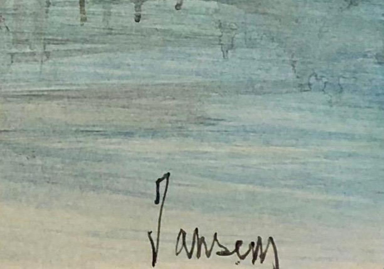 La lagune à Venise, 1968-69, oil on paper laid on canvas by Jean Jansem For Sale 1