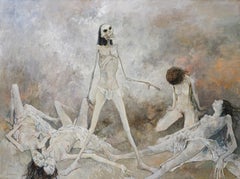 Vintage Le triomphe de la mort, 2000, oil on canvas by Jean Jansem