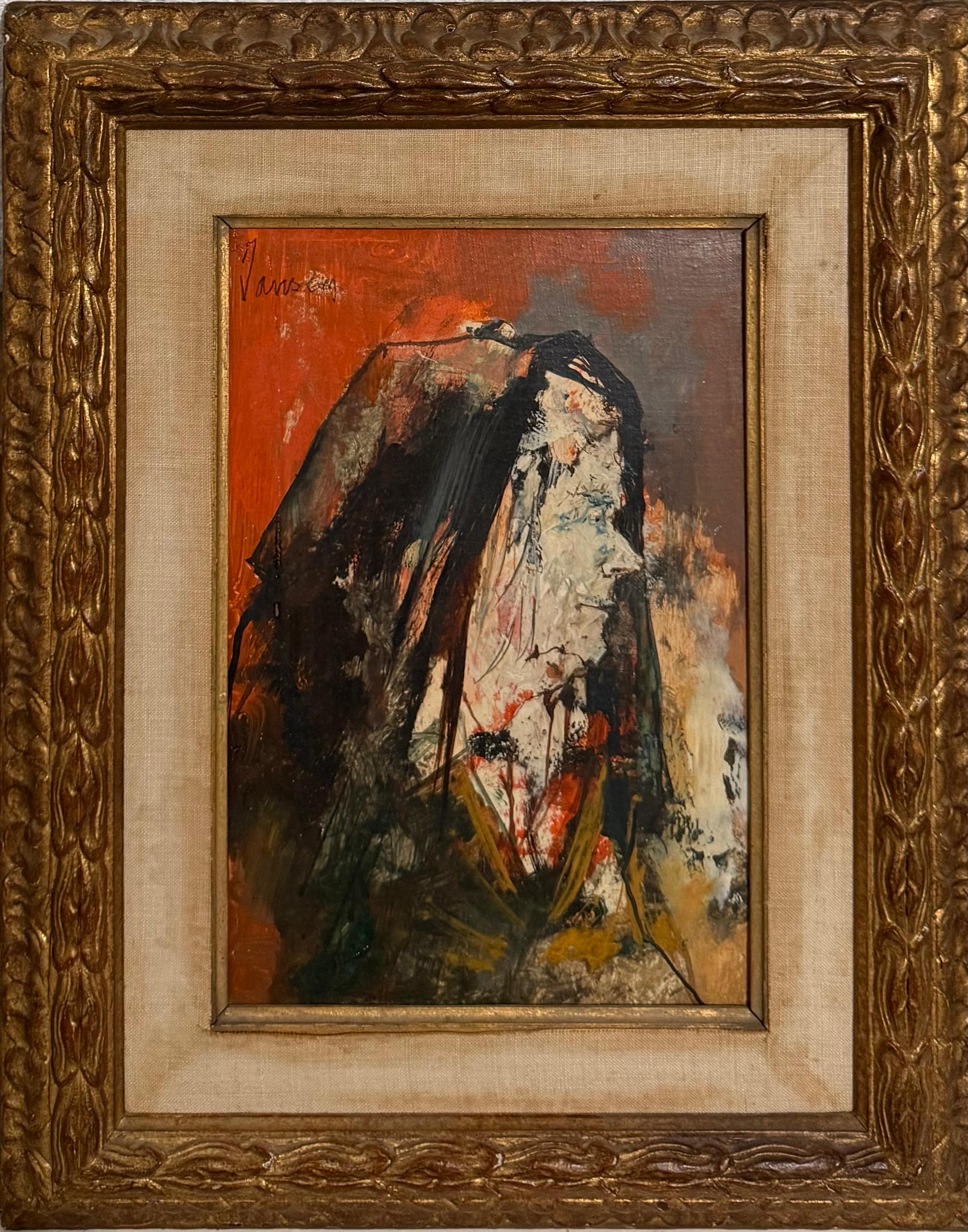 Oil Painting Woman Portrait French Armenian Modernist Jean Jansem Ecole De Paris For Sale 4