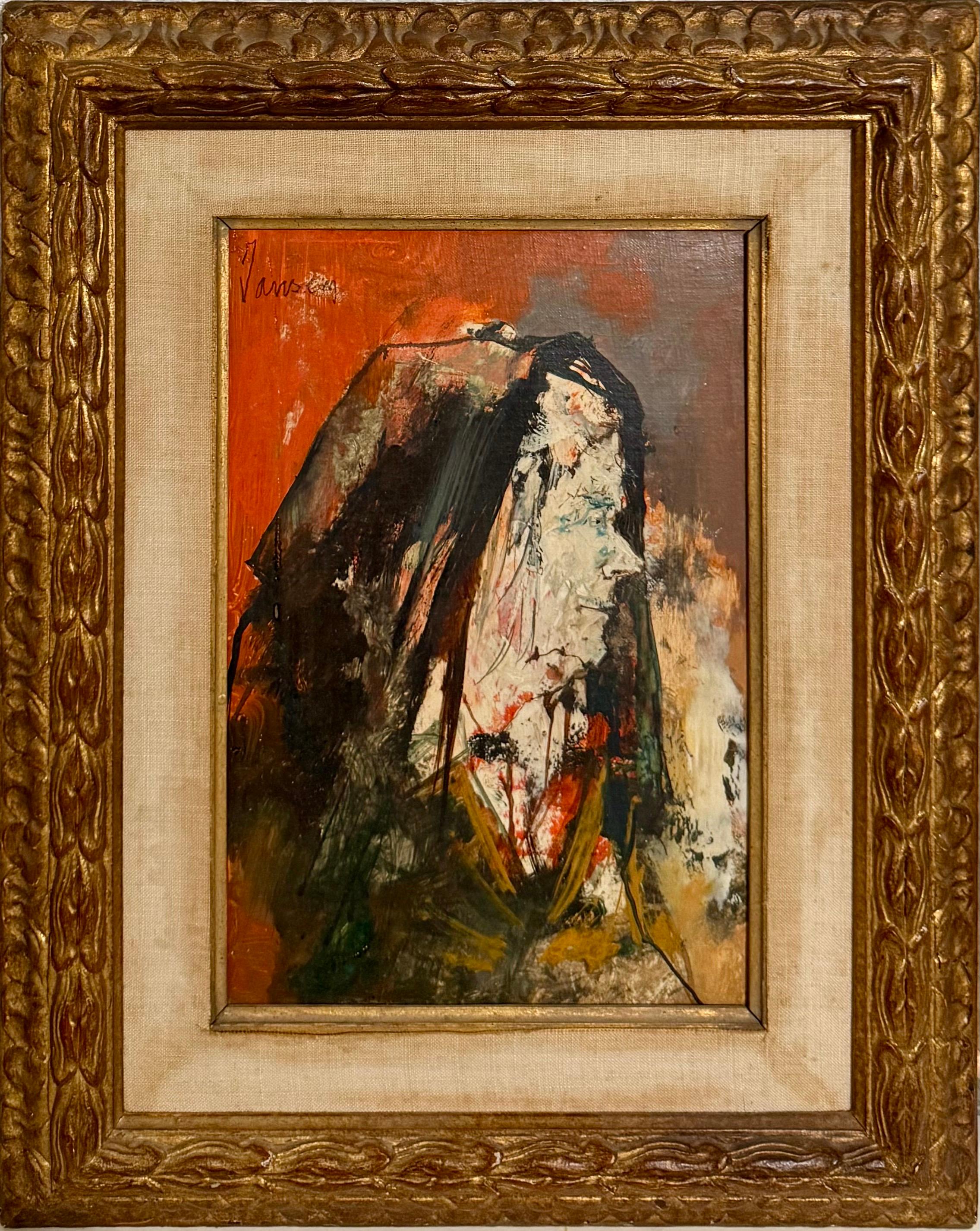Oil Painting Woman Portrait French Armenian Modernist Jean Jansem Ecole De Paris For Sale 5