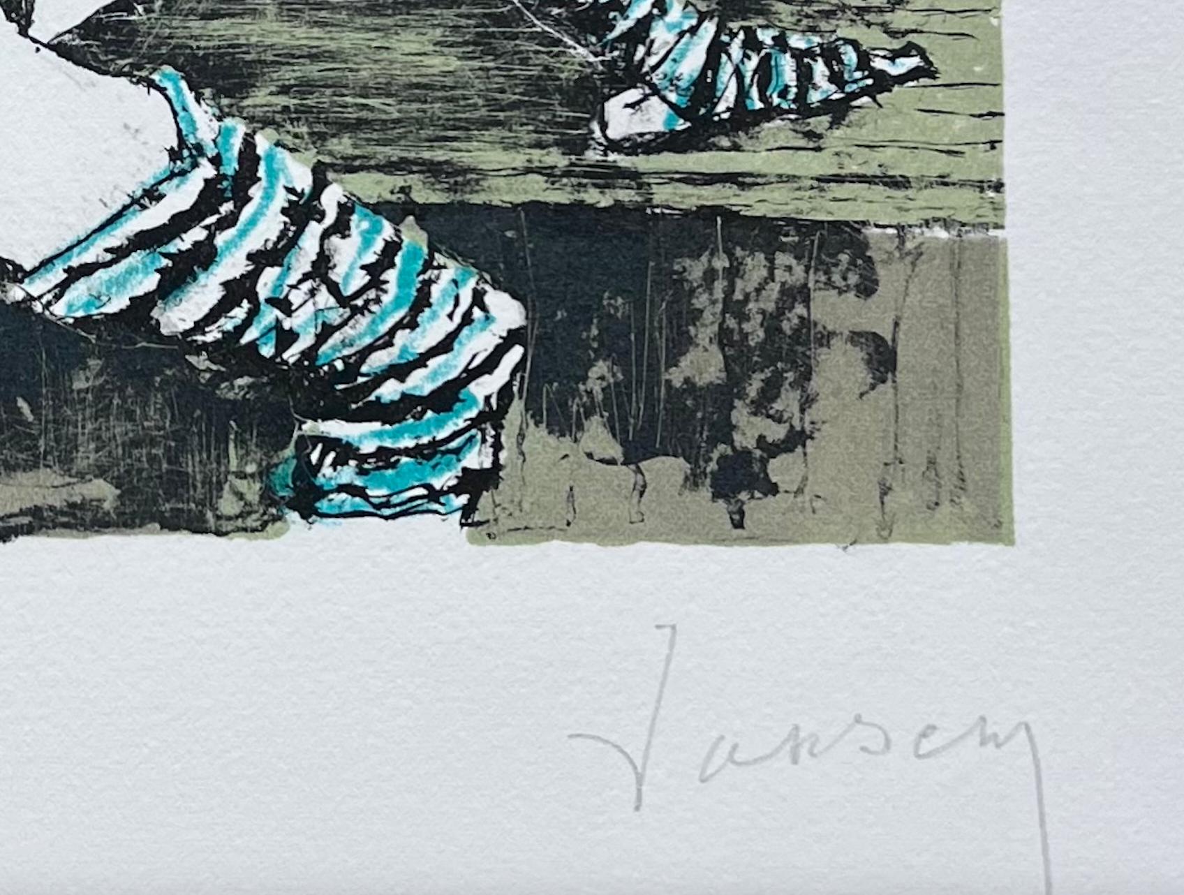 Deux danseuses, 1995, Originallithographie von Jean Jansem, handsigniert, nummeriert im Angebot 2
