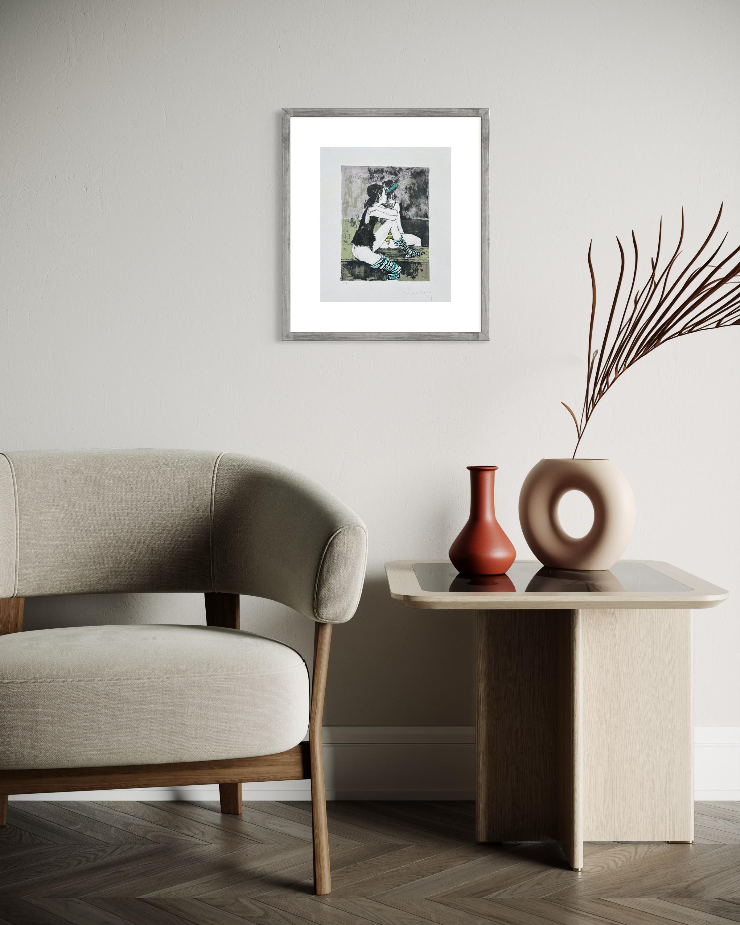 Deux danseuses, 1995, Originallithographie von Jean Jansem, handsigniert, nummeriert im Angebot 5