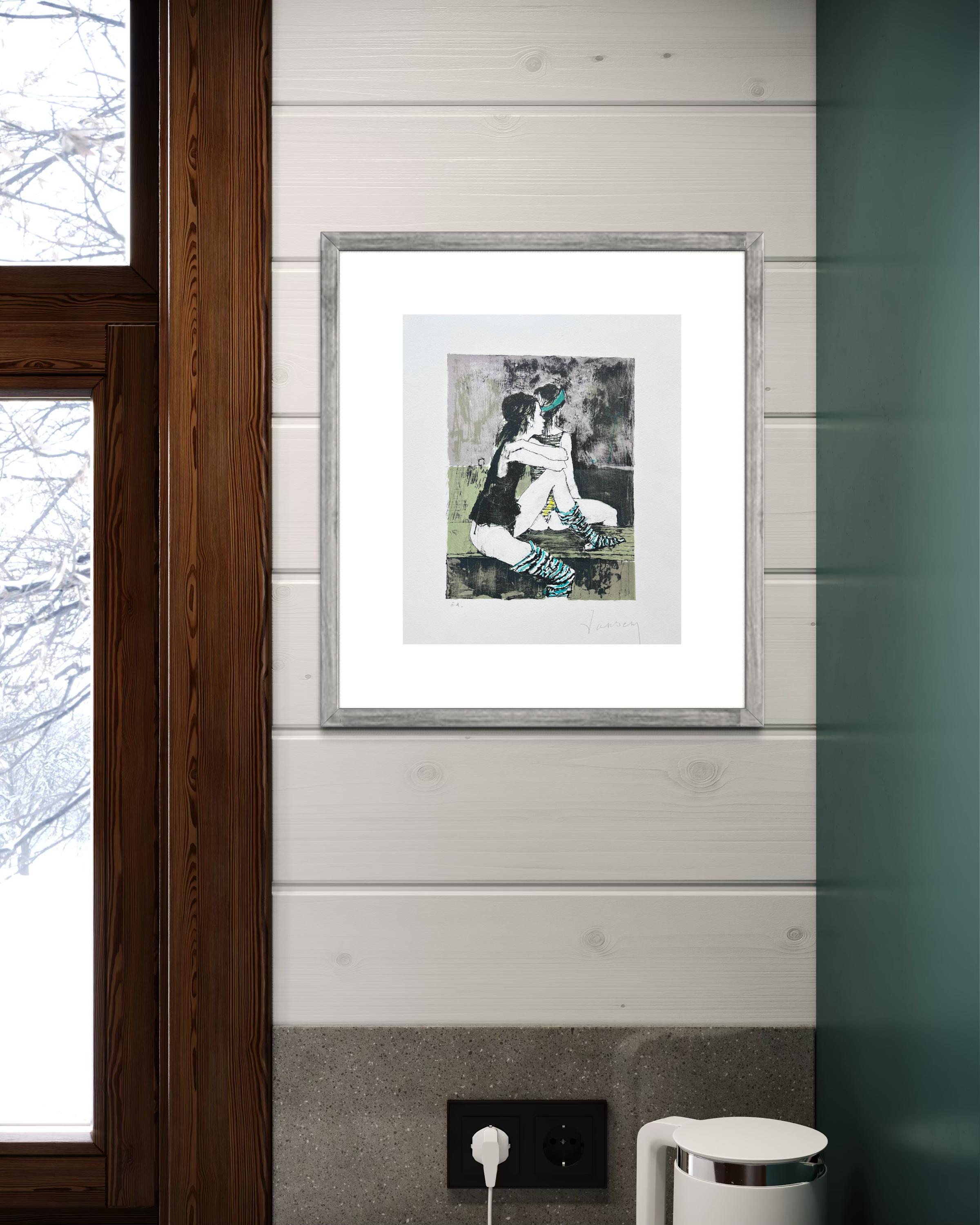 Deux danseuses, 1995, Originallithographie von Jean Jansem, handsigniert, nummeriert im Angebot 7
