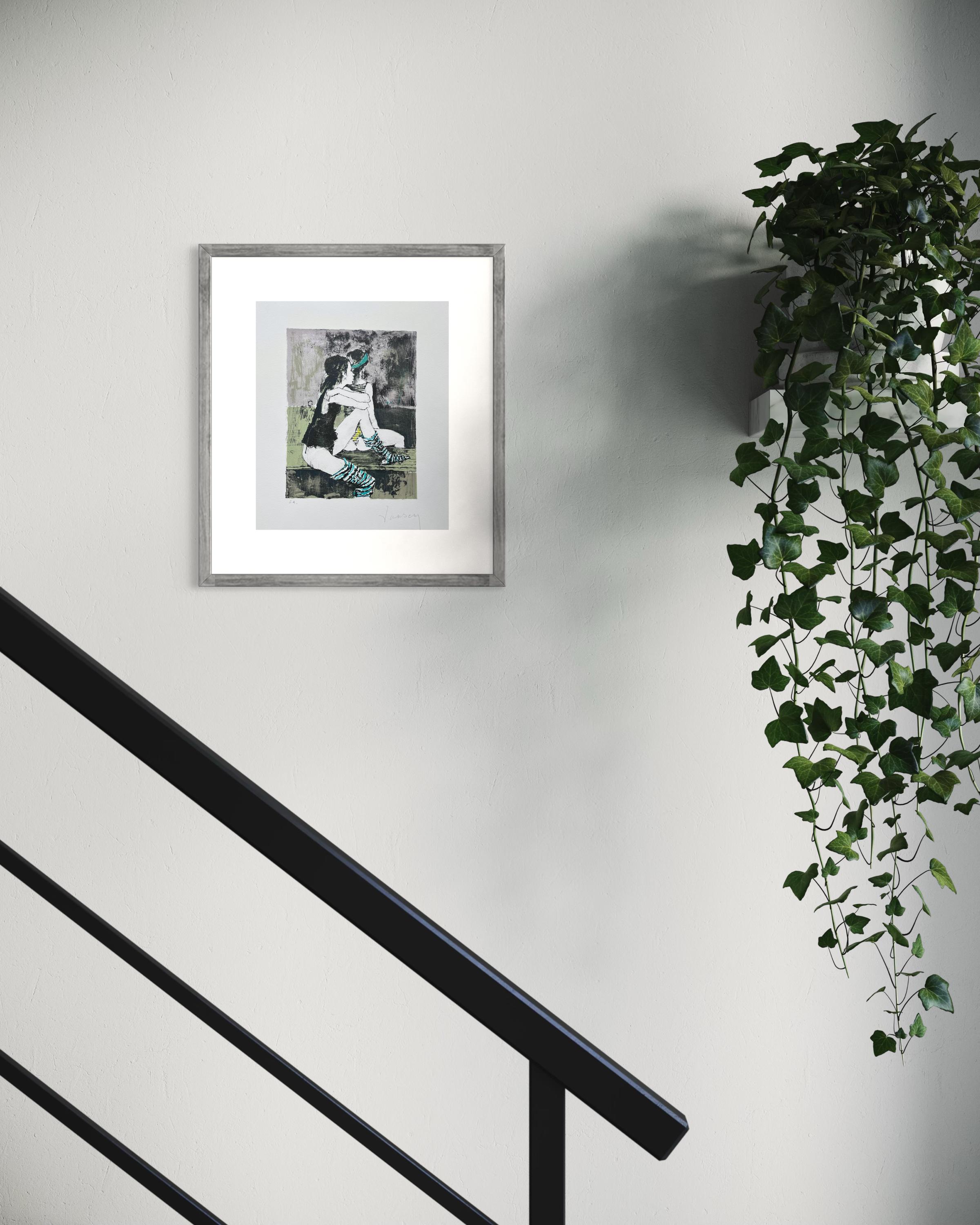 Deux danseuses, 1995, Originallithographie von Jean Jansem, handsigniert, nummeriert im Angebot 8
