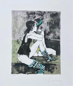 Deux danseuses, 1995, original lithograph by Jean Jansem, handsigned, numbered