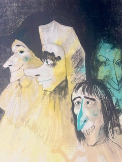 Jean Jansem (1920-2013), Les trois masques, 1980, Lithograph on paper