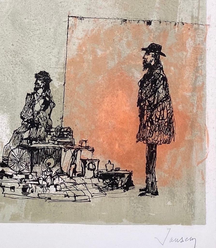 La Brocante, 1975, original lithograph by Jean Jansem, handsigned and numbered For Sale 1