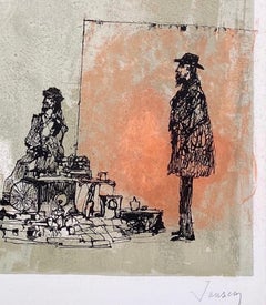 La Brocante, 1975, litografia originale di Jean Jansem, firmata e numerata.