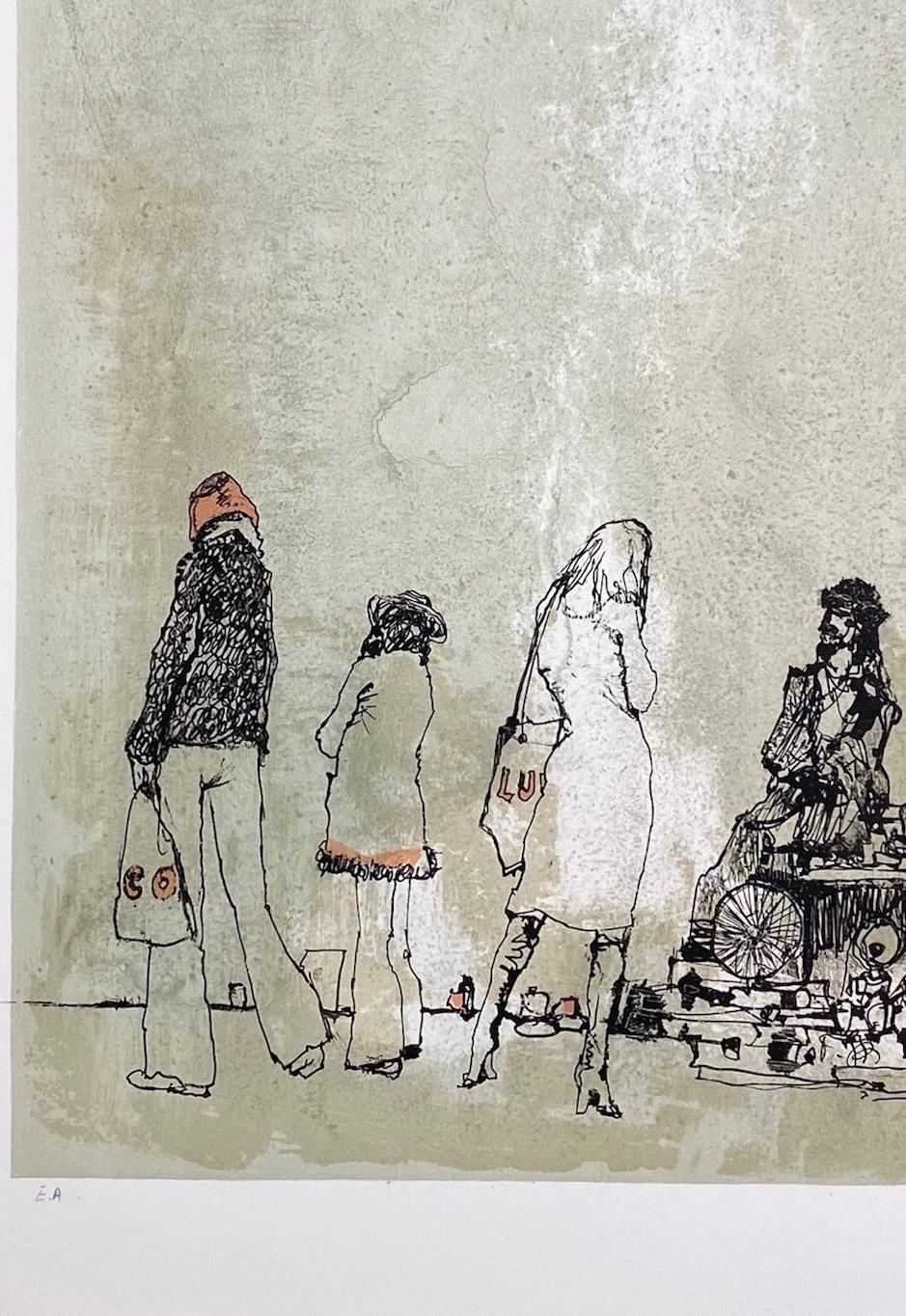 La Brocante, 1975, original lithograph by Jean Jansem, handsigned and numbered For Sale 2