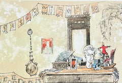 La commode, 1986, original lithograph by Jean Jansem, handsigned