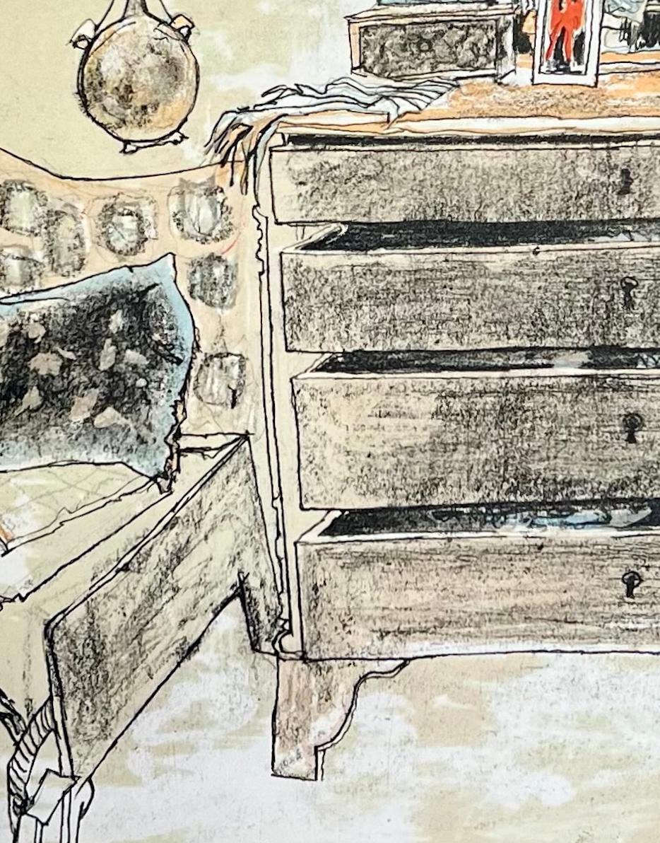 La commode, 1986, original lithograph by Jean Jansem, handsigned For Sale 4