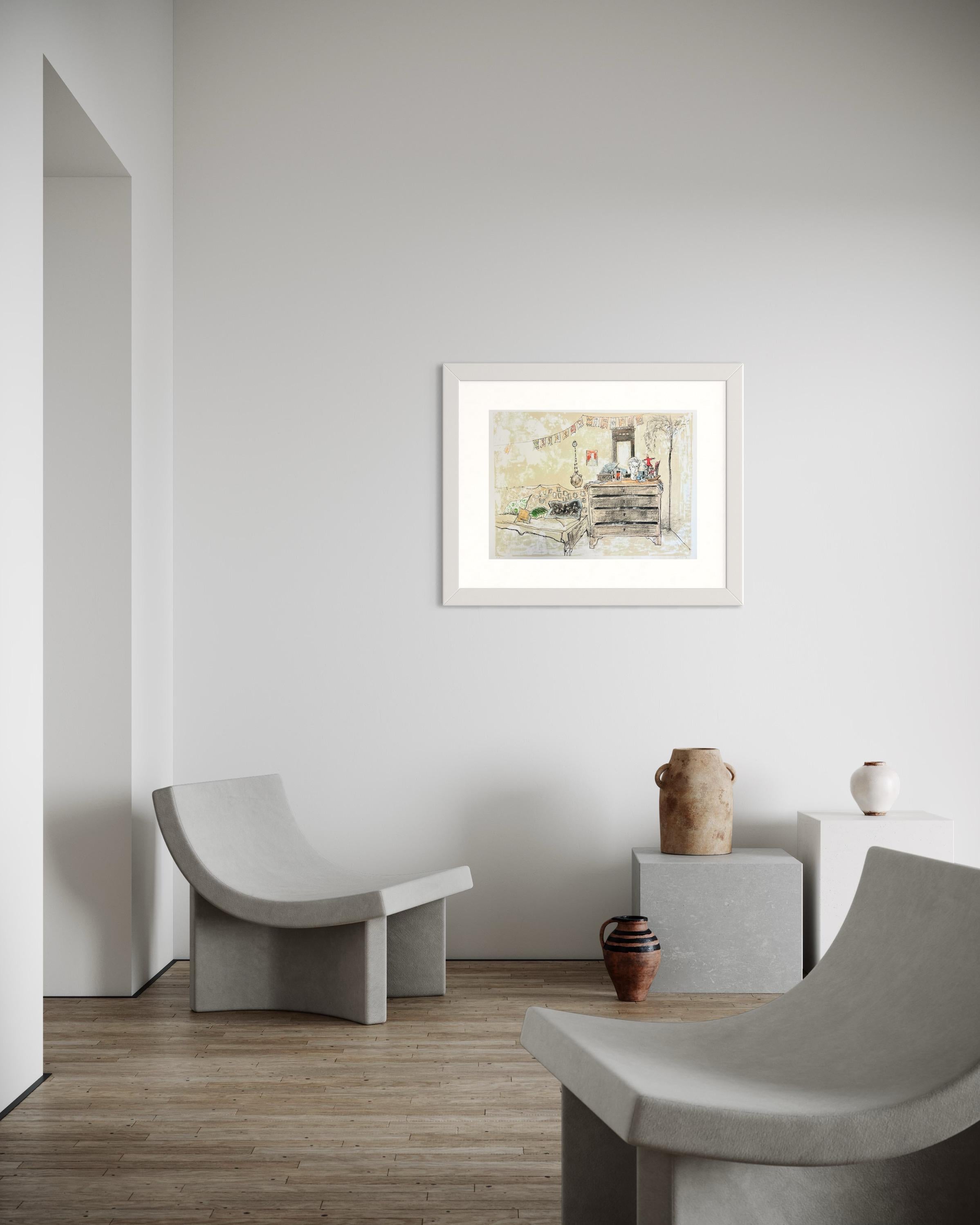 La commode, 1986, original lithograph by Jean Jansem, handsigned For Sale 6