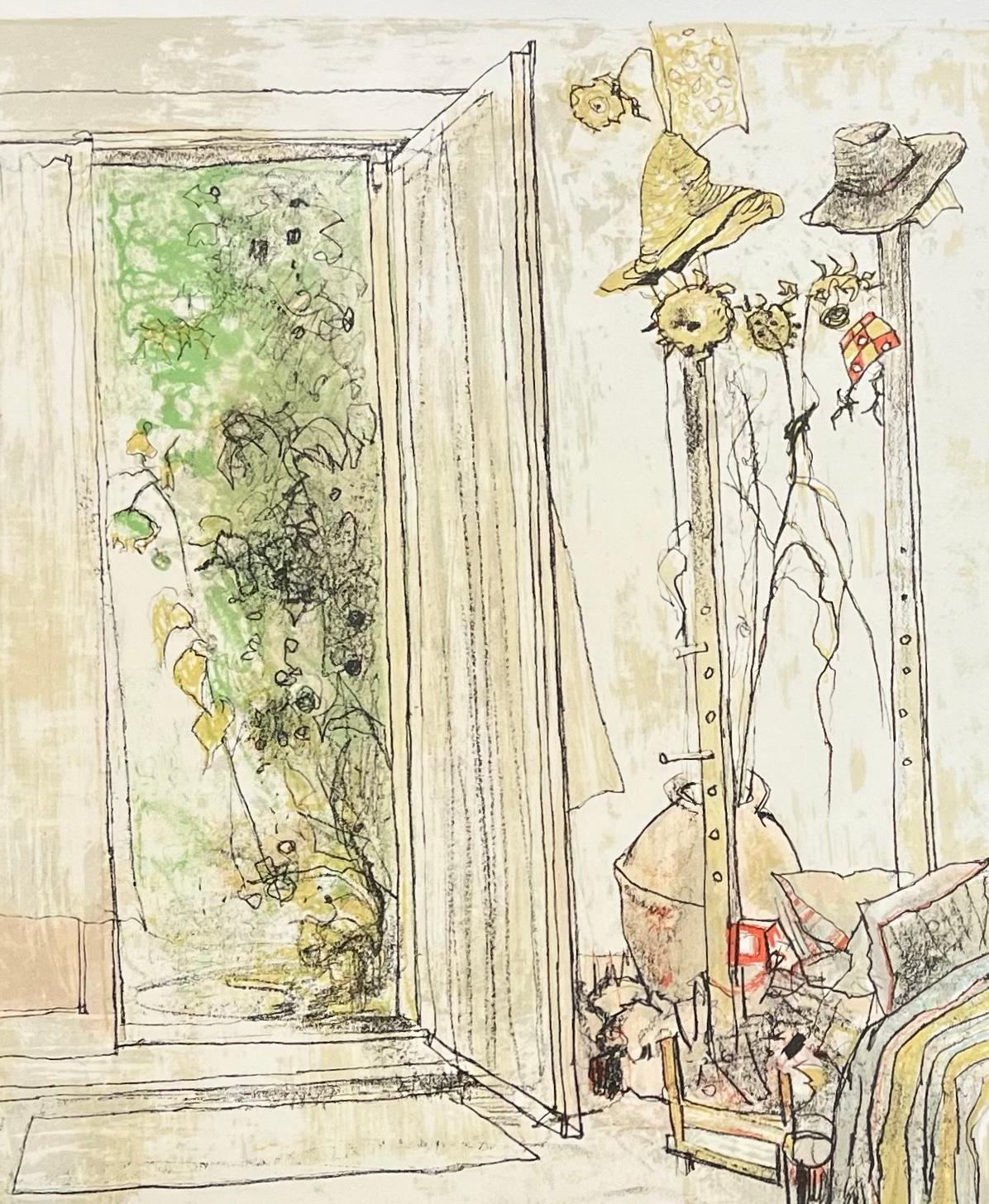 La porte du jardin, 1986, litografía original de Jean Jansem, firmada a mano en venta 1