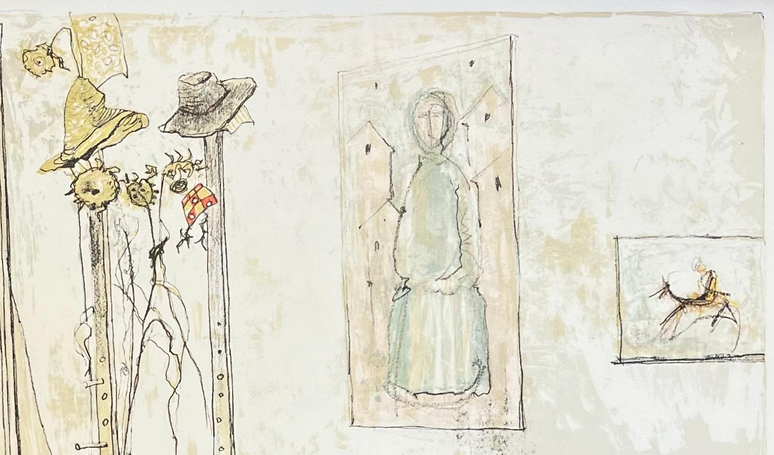 La porte du jardin, 1986, litografía original de Jean Jansem, firmada a mano en venta 2