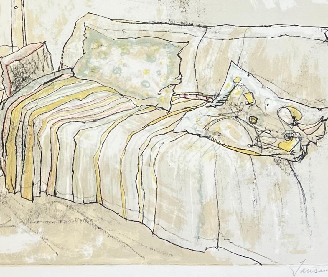 La porte du jardin, 1986, litografía original de Jean Jansem, firmada a mano en venta 3