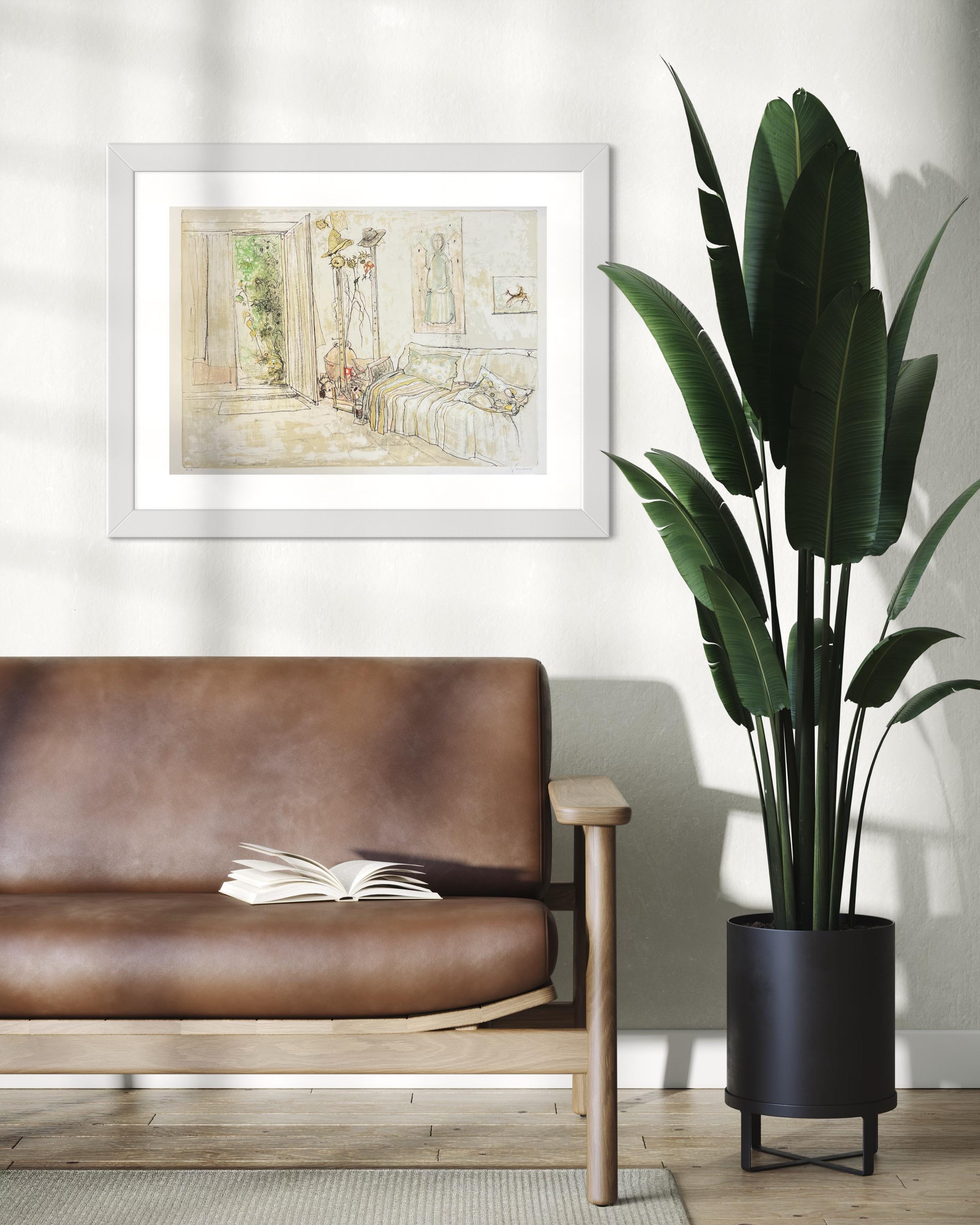 La porte du jardin, 1986, litografía original de Jean Jansem, firmada a mano en venta 5