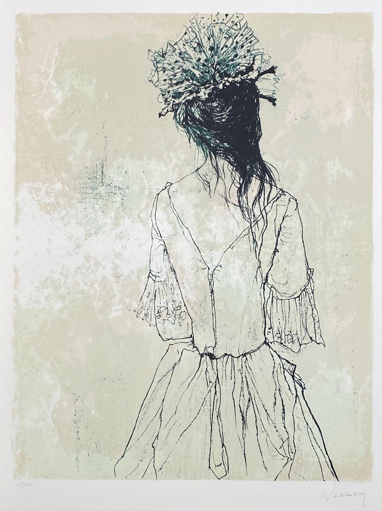 Jean Jansem (1920-2013)
Das Bibi aus Tüll, 1999
Lithographie auf Papier Arches
Signée et justifiée
76 x 54 cm

Imprimeur: Mourlot, Paris
Herausgeberin: Flora Jansem, Paris

Bibliographie:
Jansem Lithographe, 1993-1999, Flora Jansem, Paris, n. 161,