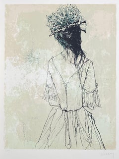 Le Bibi en tulle, 1999, original lithograph by Jean Jansem handsigned