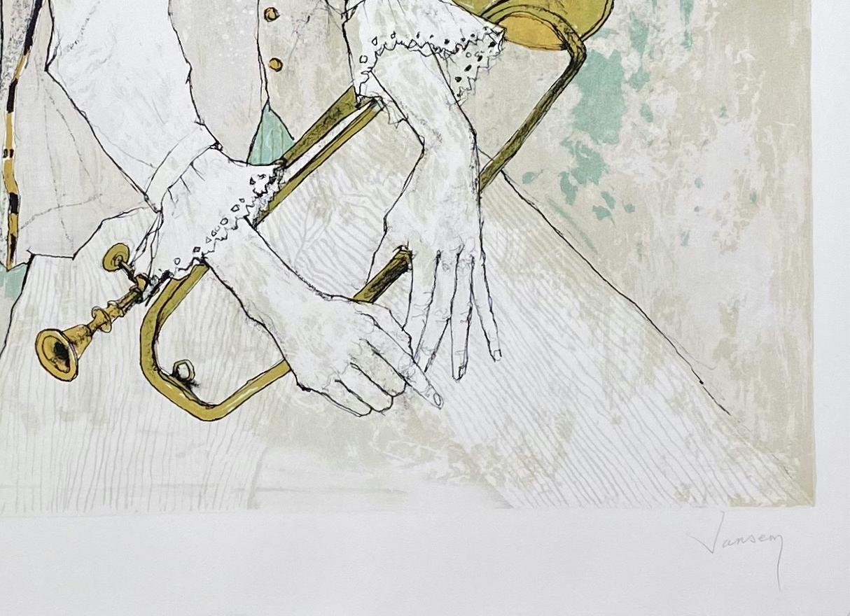 Le Clairon, 1993, original lithograph by Jean Jansem, handsigned and numbered For Sale 2