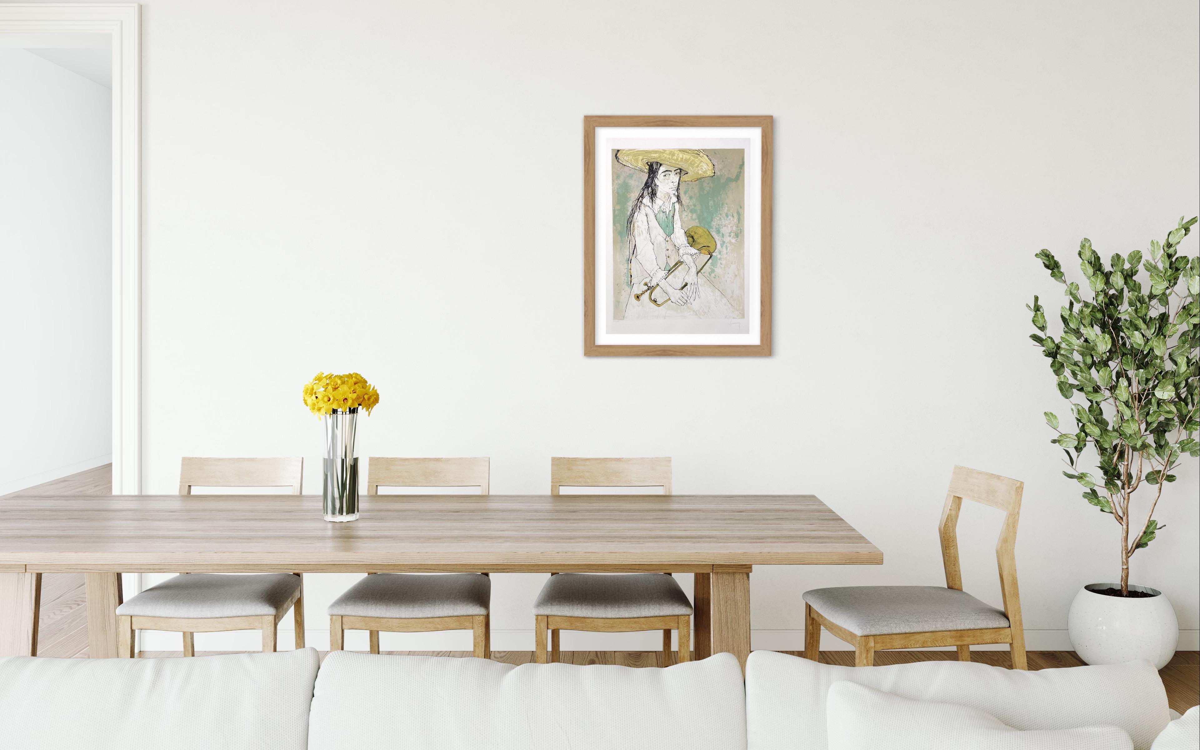 Le Clairon, 1993, original lithograph by Jean Jansem, handsigned and numbered For Sale 3