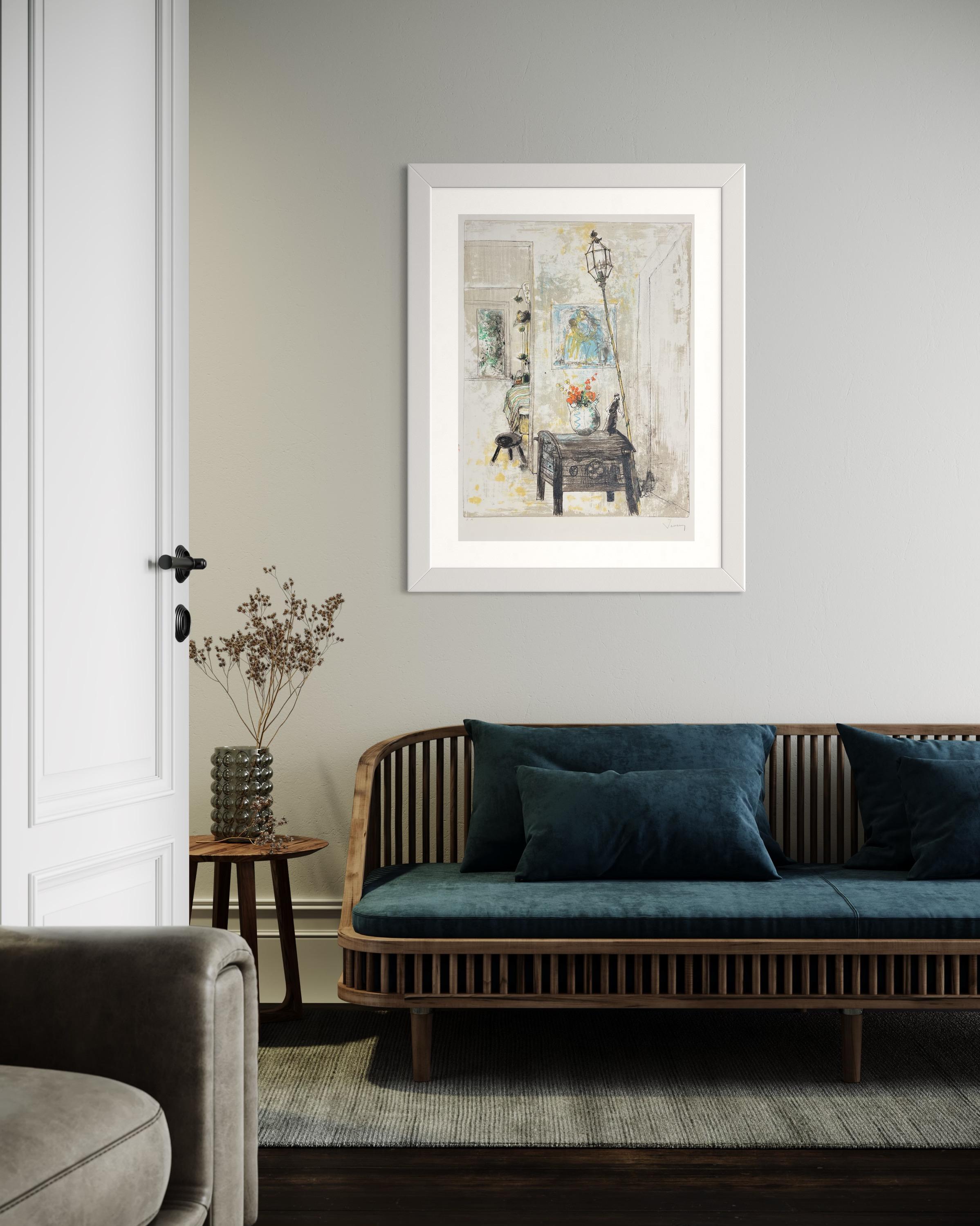 Le coffre et la lanterne, 1986, original lithograph by Jean Jansem, handsigned For Sale 7