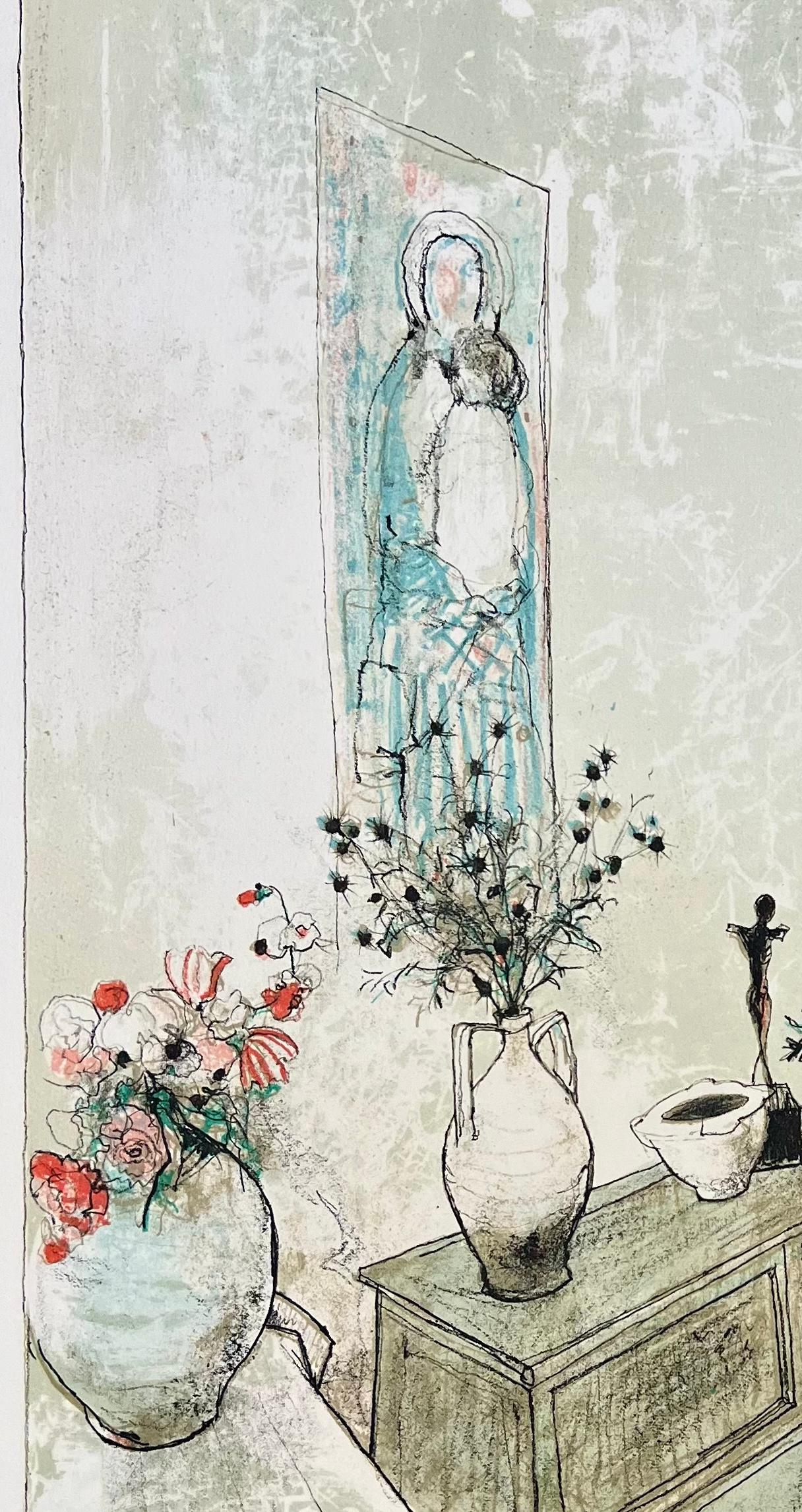 Le coin de l'atelier, 1986, original lithograph by Jean Jansem, handsigned For Sale 3