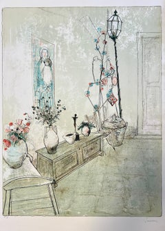 Le coin de l'atelier, 1986, original lithograph by Jean Jansem, handsigned