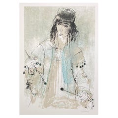 Le Tambour, 1984, litografía original de Jean Jansem, firmada y numerada a mano