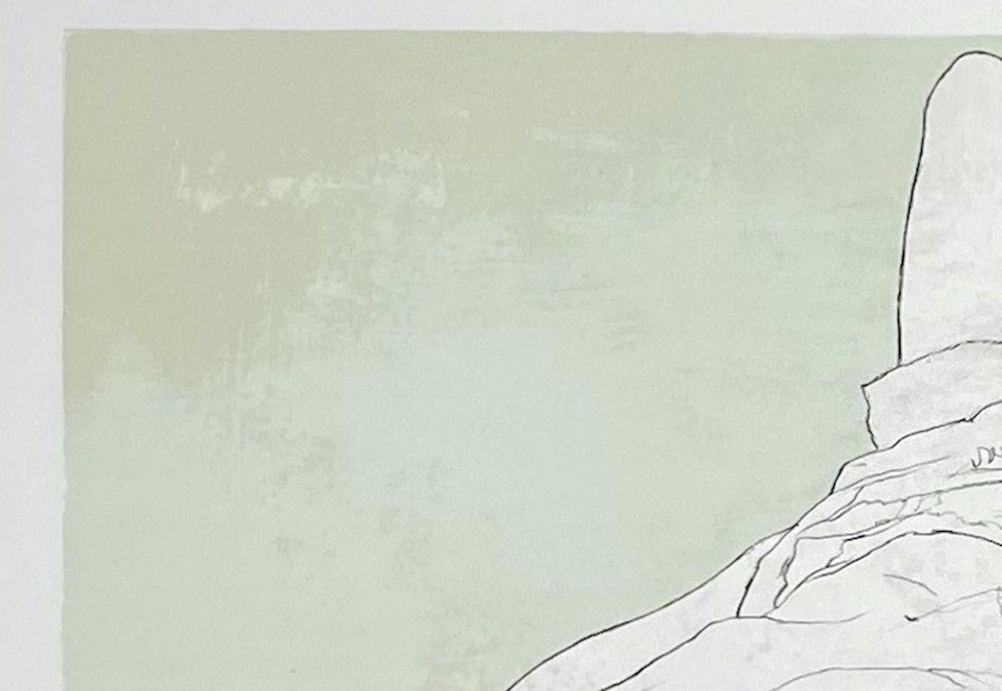 Lydia au coussin indien, 1995, litografía original de Jean Jansem firmada a mano en venta 4