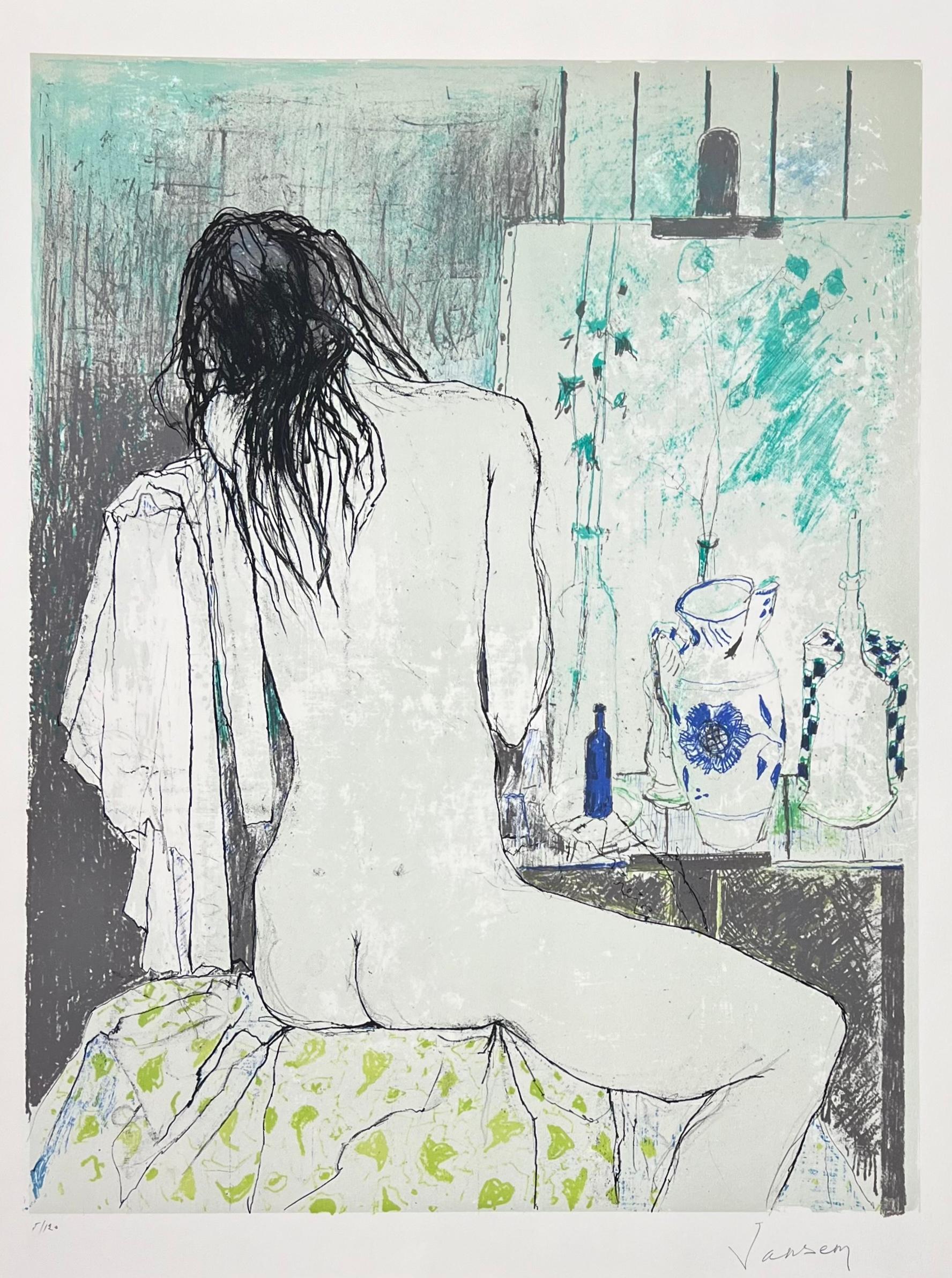 Jean Jansem (1920-2013) 
Lydia de dos dans l'Atelier, 1995
Lithographie auf Papier Arches
Signée en bas à droite et justifiée en bas à gauche 
64,5 x 50 cm / 76 x 56 cm

D'une édition à 120 exemplaires 
Die 25 ersten Nummern sind Teil des Album