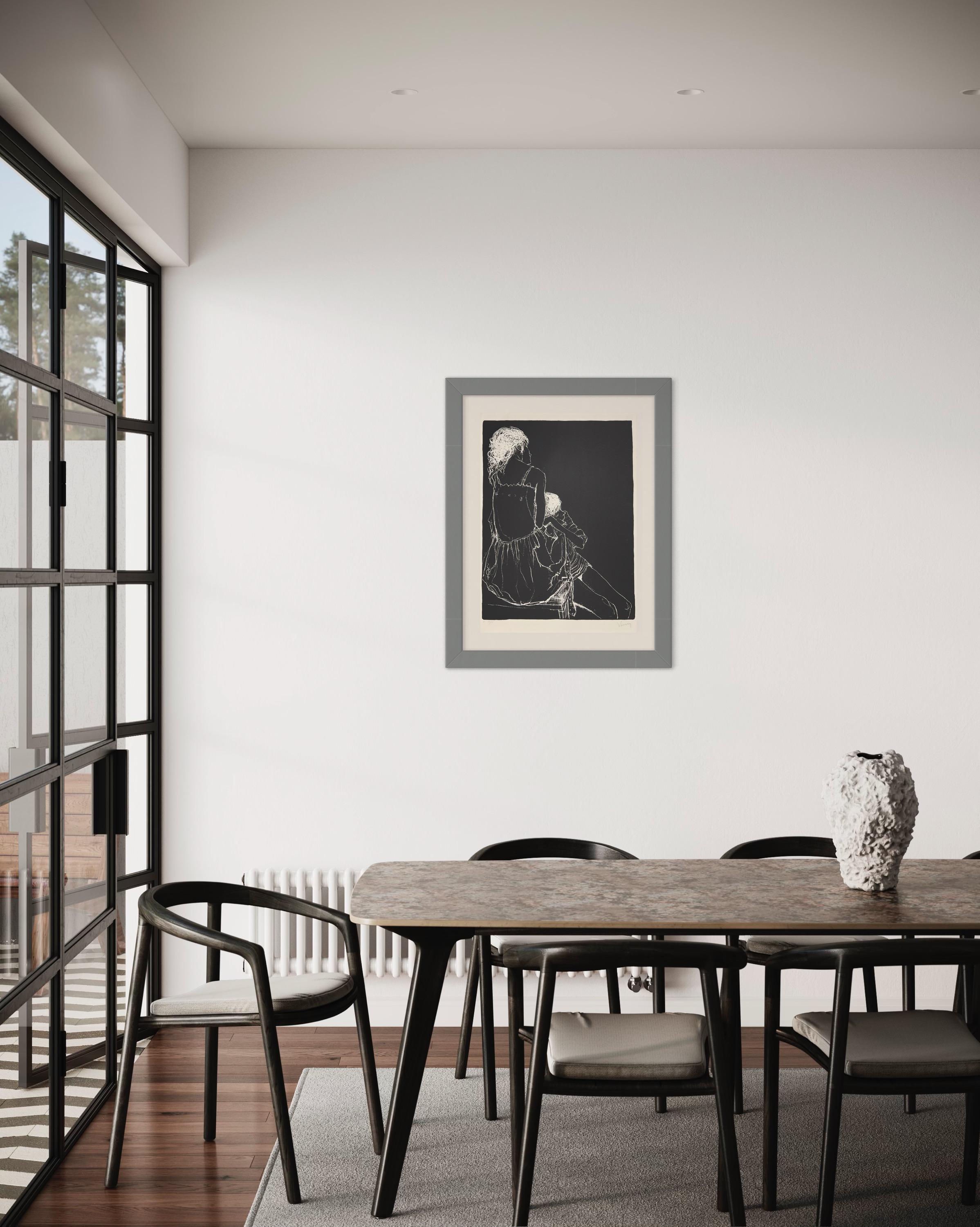 Mère et enfant, 1986, original lithograph by Jean Jansem, handsigned For Sale 3