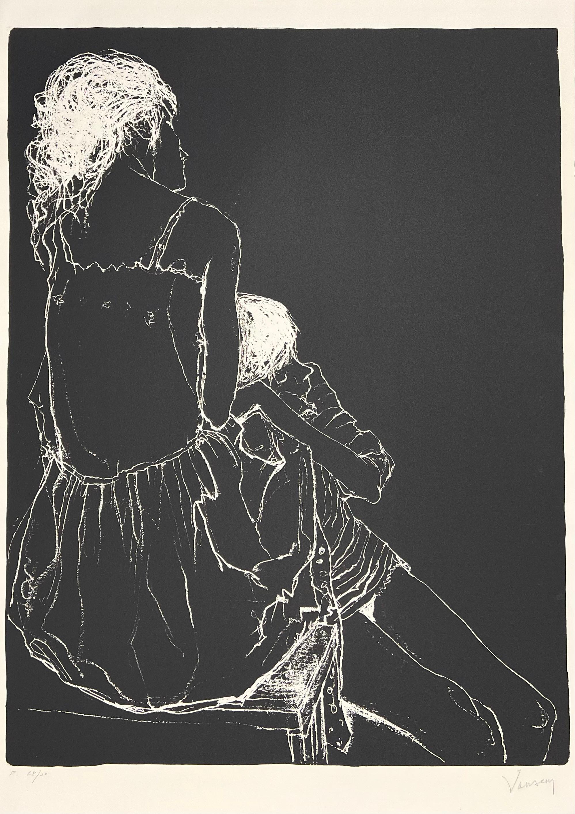 Jean Jansem – Mère et enfant, 1986, Original-Lithographie von Jean Jansem,  handsigniert im Angebot bei 1stDibs
