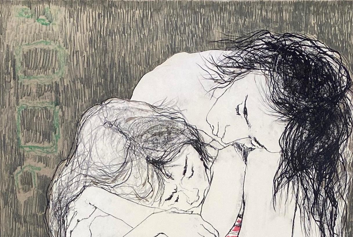 Mère et enfant, 1989, Original-Lithographie von Jean Jansem, handsigniert, nummeriert im Angebot 1