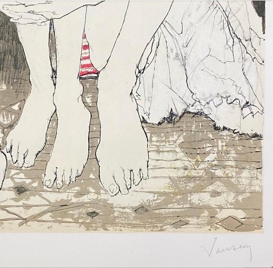 Mère et enfant, original lithograph by Jean Jansem, handsigned and numbered For Sale 2