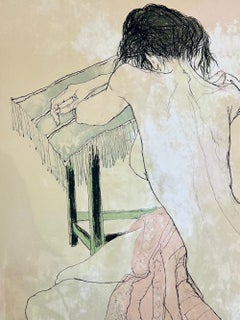 Nu de dos au tabouret, 1993, litografia su carta